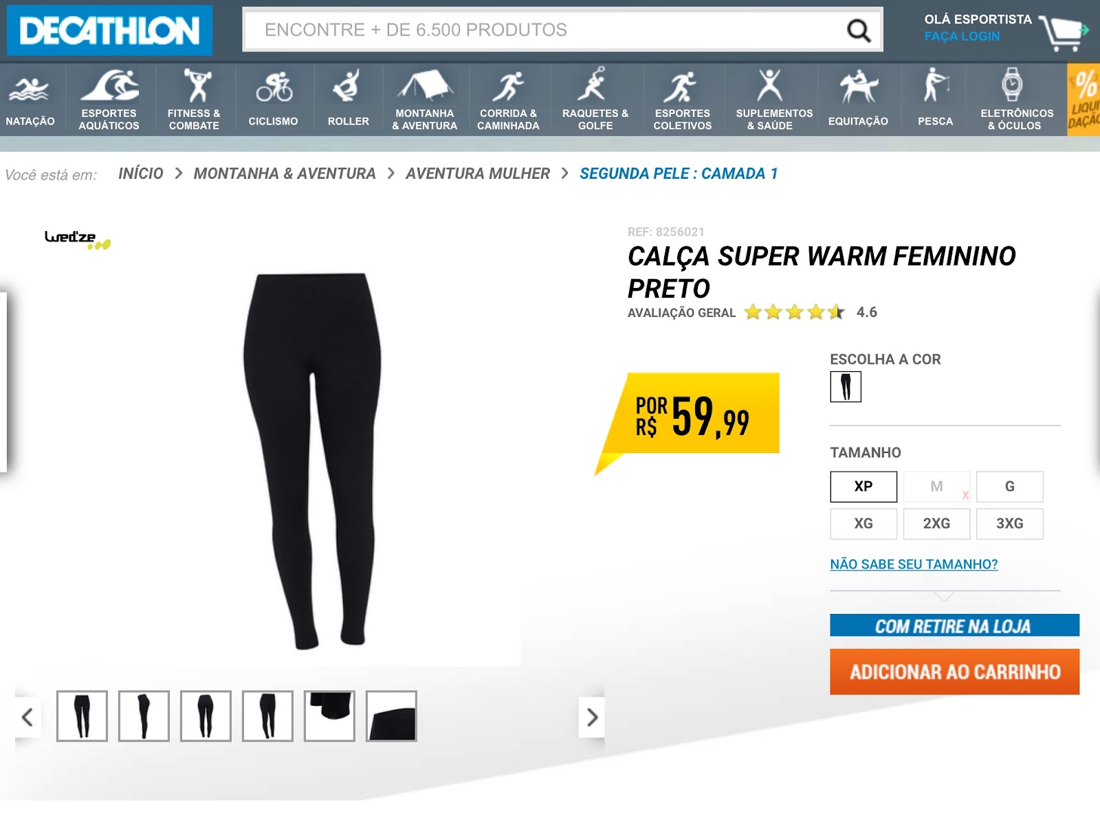 decathlons segunda pele calça