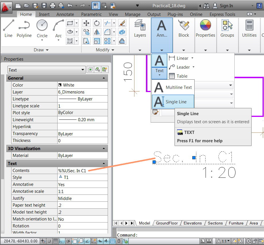 Annotation, Block And Layers Autocad Notes