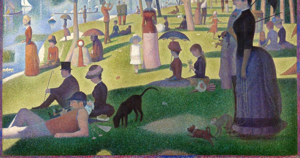 Sunday afternoon Seurat. Georges Seurat ikea. An afternoon on the Island of la grande Jatte. Art Retrieval. An afternoon out