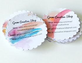 Watercolor Flower Shaped Business Cards: Grow Creative