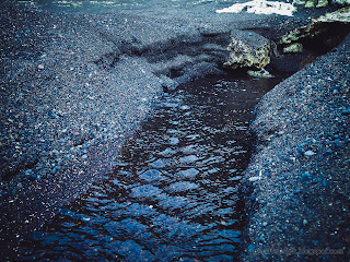 Very Small Water Flow Of The Creek Between Sand Beaches At Umeanyar Beach, North Bali, Indonesia