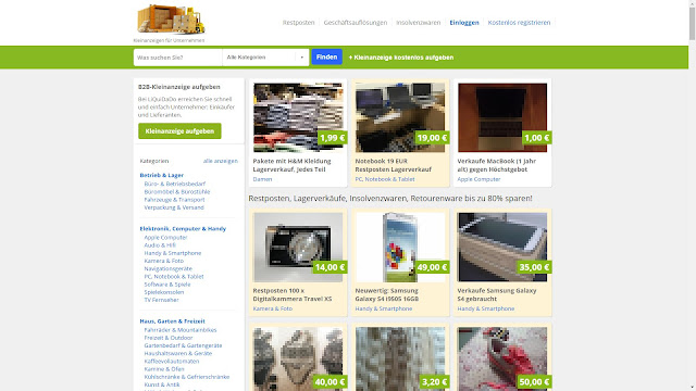 Startseite "Liquidado.de" | Screenshot vom 24.11.2016 Startseite "Liquidado.de" | Screenshot vom 24.11.2016
