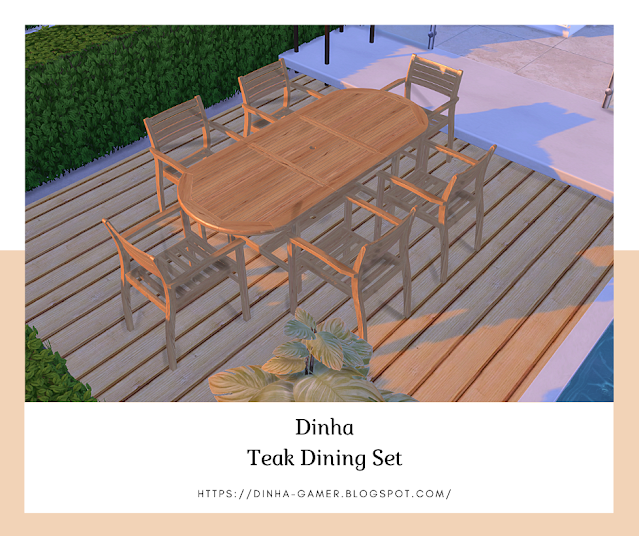 Teak Dining Set | Table & Chair (Garden) - Dinha