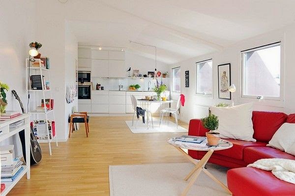 Small apartment decorated in white