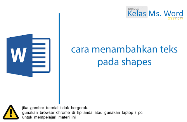 cara menambahkan teks pada shapes