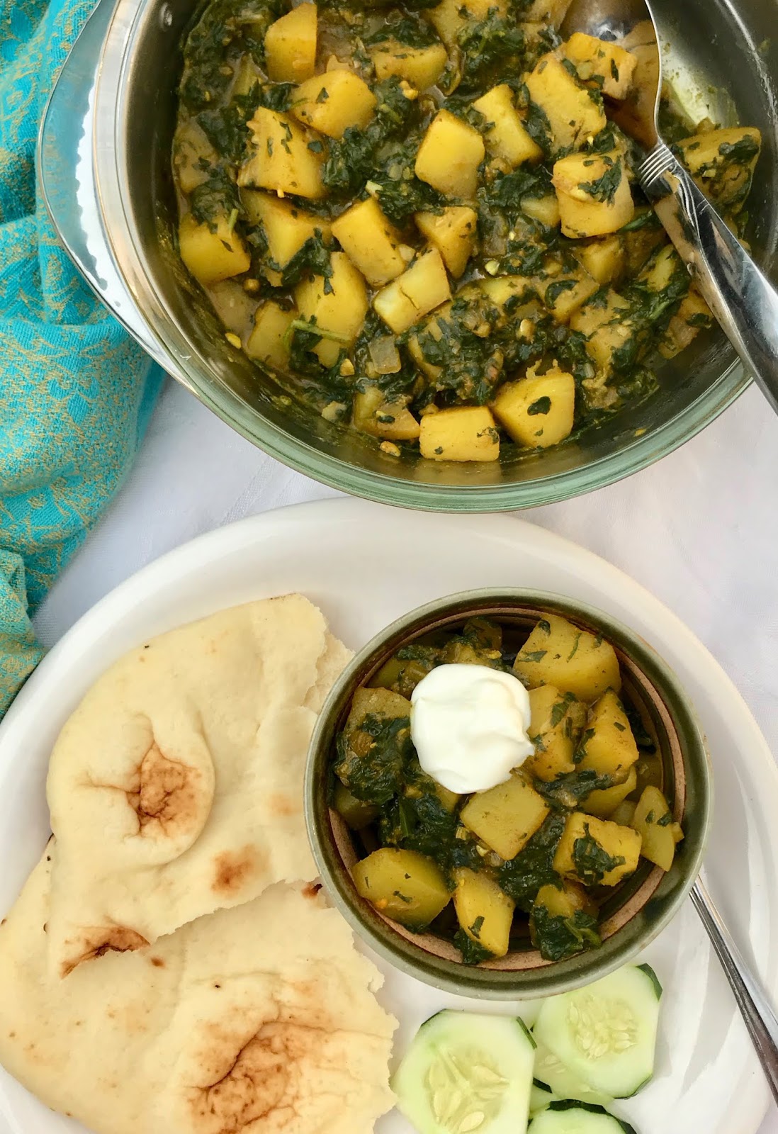 Savory Moments Potato and spinach curry