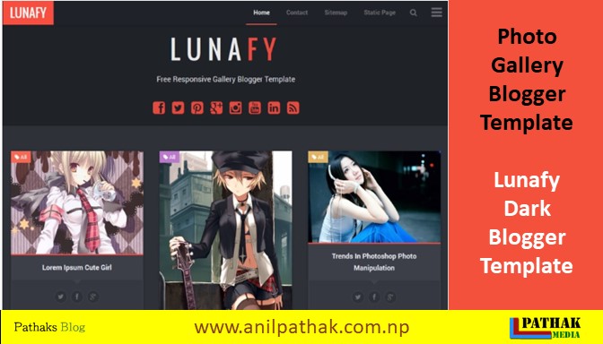 Photo Gallery Blogger Template - Lunafy Dark Blogger Template Photo Gallery Blogger Template - Lunafy Dark Blogger Template