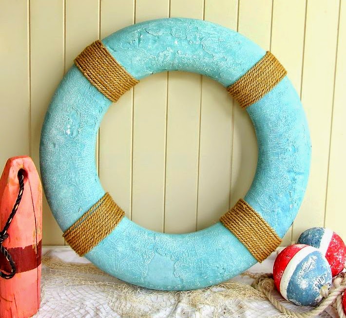 Blue Painted Life Preserver