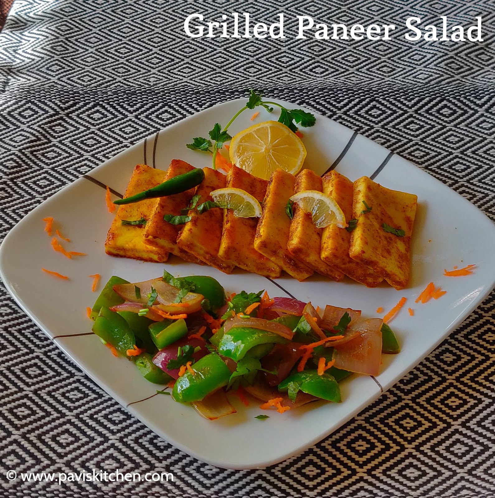 Grilled Paneer Recipe | Homemade Grilled Paneer Salad