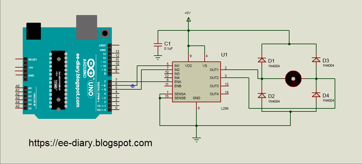 Speed and direction control of DC motor using Arduino Fast PWM