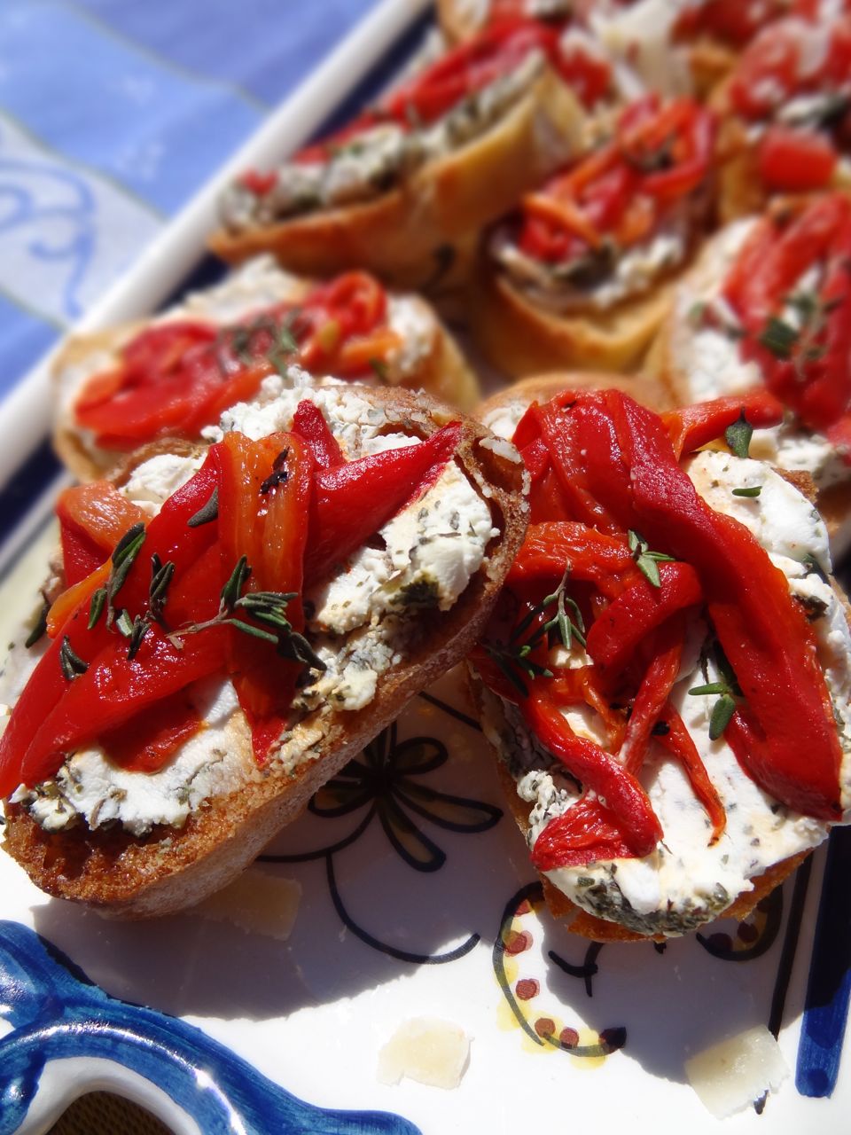 Scrumpdillyicious Bruschetta Tomato Basil & Red PepperGoat Cheese