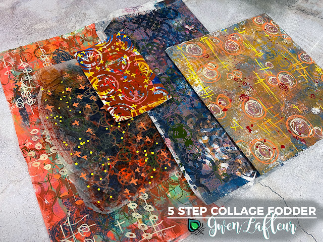 5-Step Collage Fodder - Step 2 Make Your Mark Samples - Gwen Lafleur
