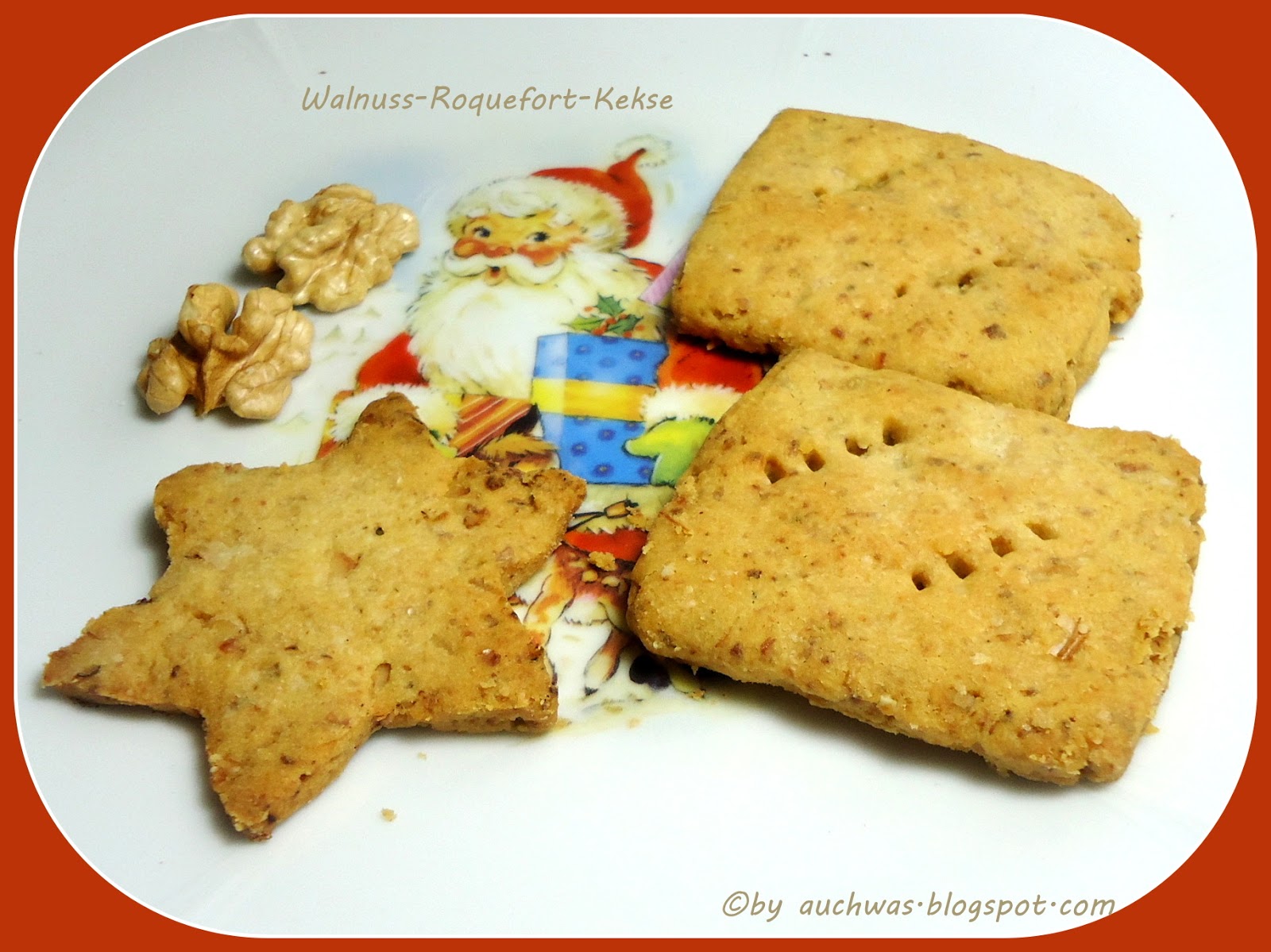auchwas: Herzhafte Kekse: Walnuss und Roquefort im Vollkorn-Urdinkelteig