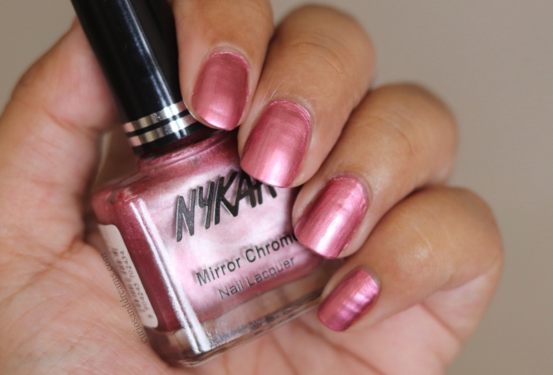 Nykaa Mirror Chrome Nail Lacquer Pink Pinwheel review