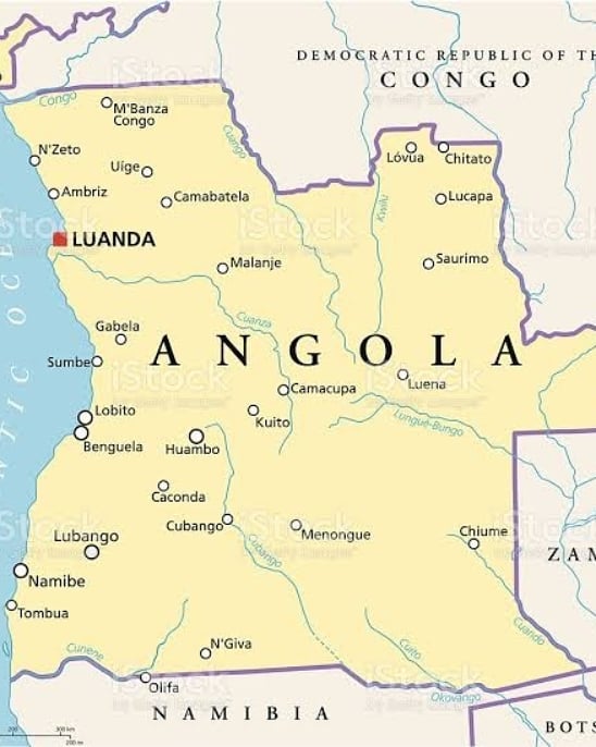 Países no Continente Africano: Angola