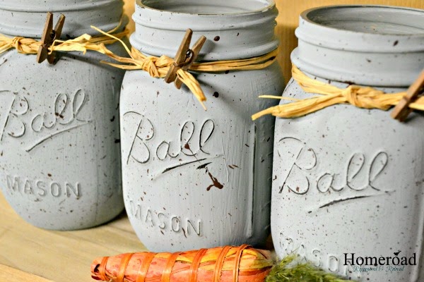 Speckled Egg Painted Mason Jars