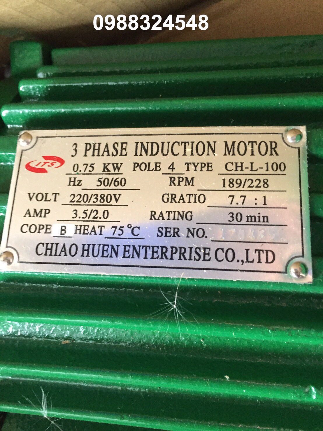 Motor dầm biên ITS CH-L-100 0.75 Kw x 4P