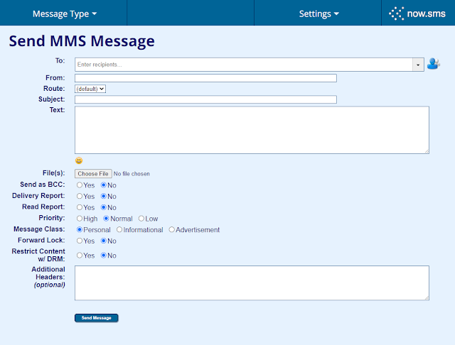 NowSMS MMS sending web panel