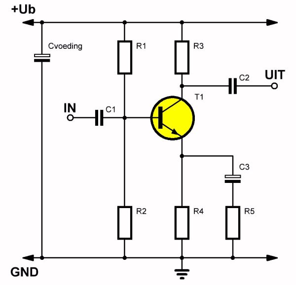 Inzichtelijk tafel Forensische geneeskunde Elektronica-hobby blog van Jos Verstraten (573 artikelen): Schakelingen:  een-transistor versterkers