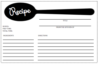 Clark Place: spoon recipe cards printable