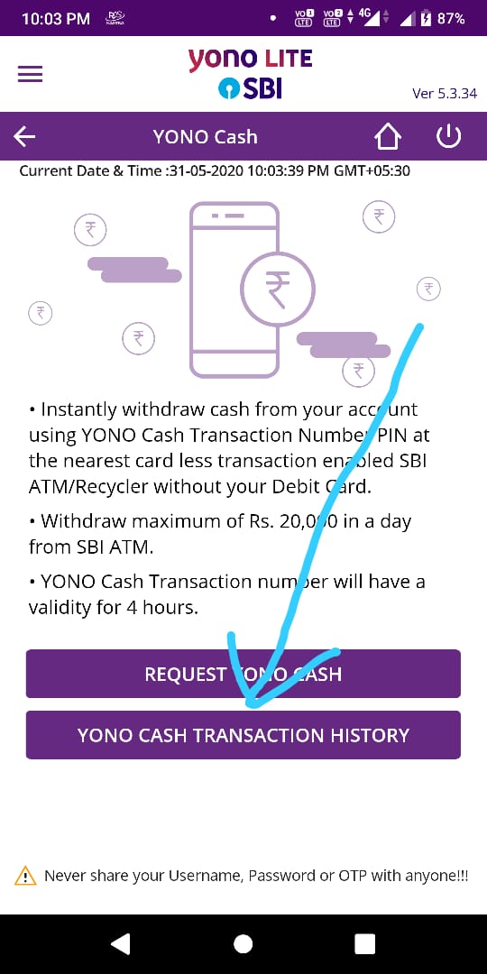 Cardless Cash Withdrawal Using SBI Yono App.