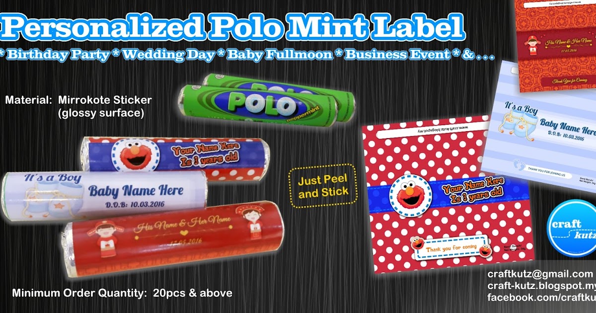 Polo Mint Candy Label Craft Kutz