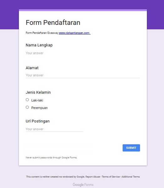 Cara Membuat Google Forms (Formulir Online Dari Google)