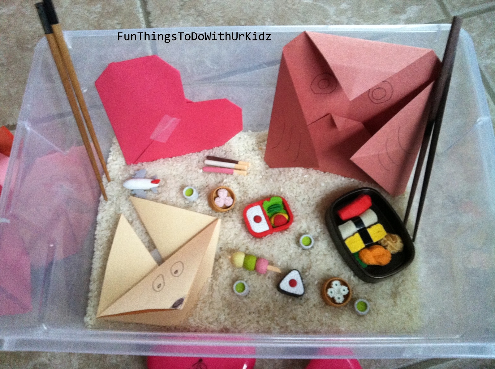 japanese sensory bin
