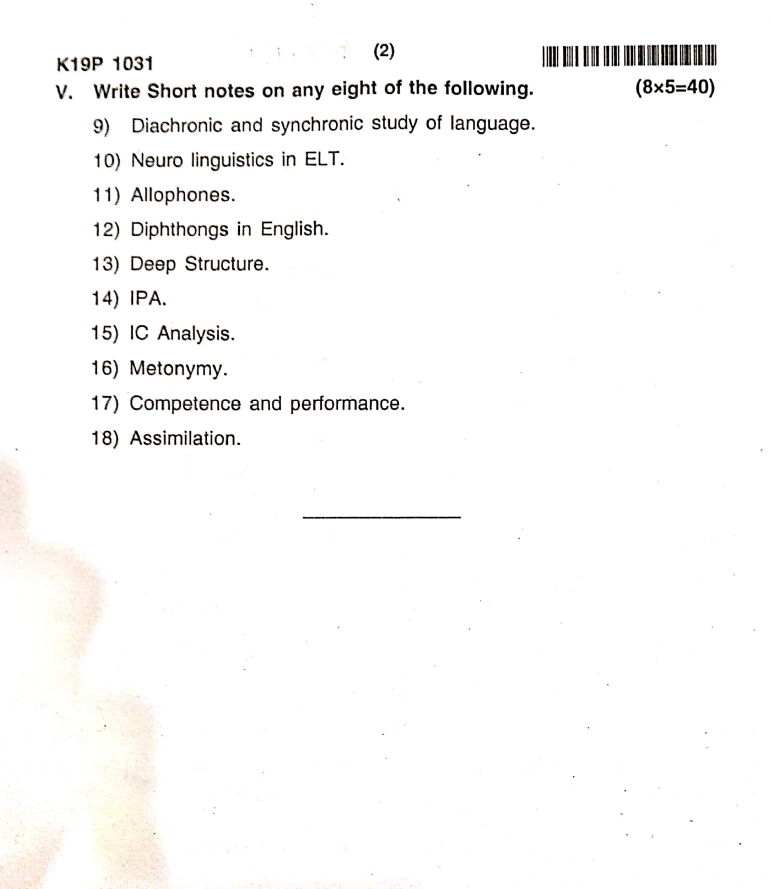 Kannur University MA. ENGLISH LANGUAGE AND LITERATURE ENG3C09