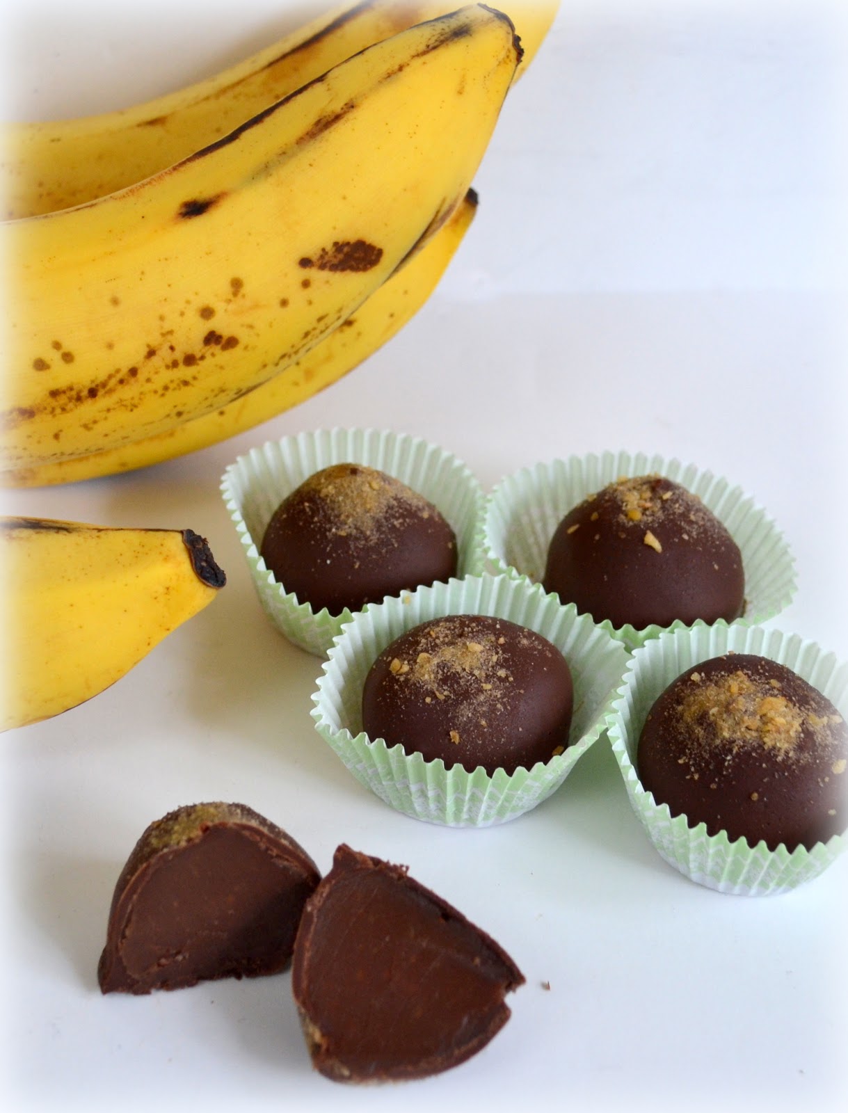 Milk Chocolate & Peanut Butter Truffles (garnished with Banana Dust)