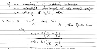 Relation Between Stopping Potential(V₀) and Threshold Frequency(v₀)