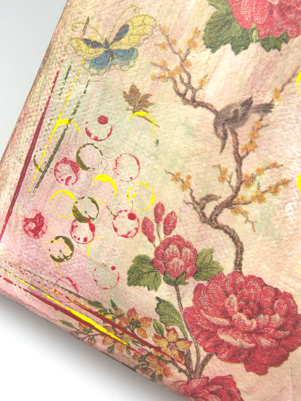 Flutterby Crafts Floral napkin art canvas