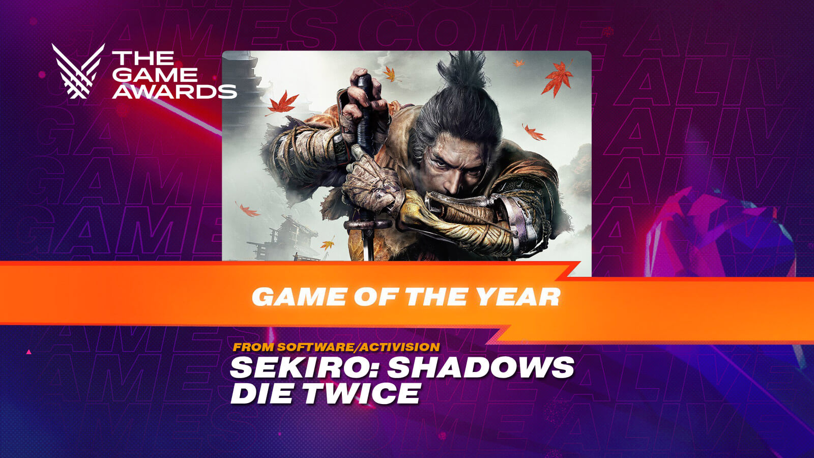 Sekiro Shadows Die Twice Wins Game Of The Year At The Game Awards 2019 Gameslaught