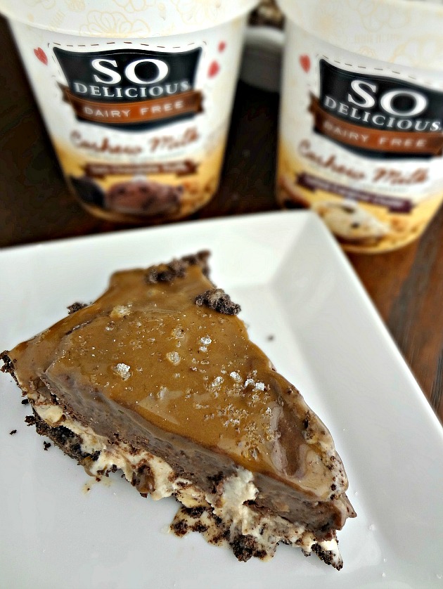 So Delicious Dairy Free® Frozen Chocolate Salted Caramel Pie {Vegan, No-Bake} So Delicious Dairy Free® Frozen Chocolate Salted Caramel Pie {Vegan, No-Bake}