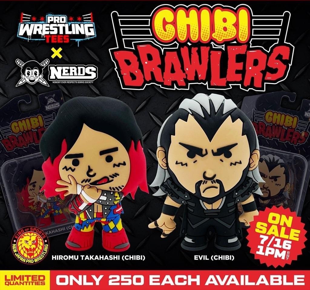 The Blot Says: NJPW Evil & Hiromu Takahashi Chibi Brawlers Mini Figures  by Pro Wrestling Tees x Nerds Clothing