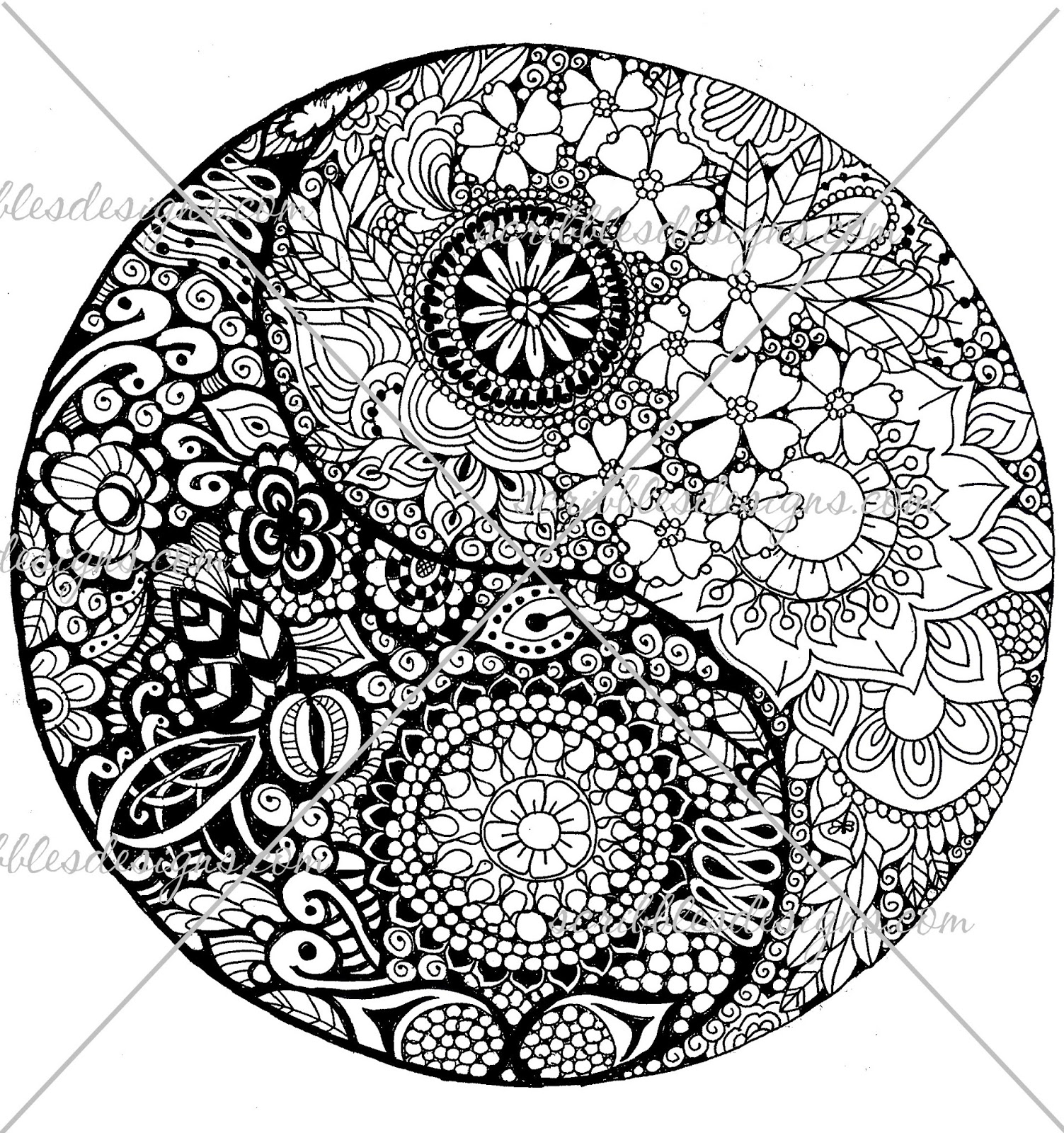 ying yang coloring pages - photo #7