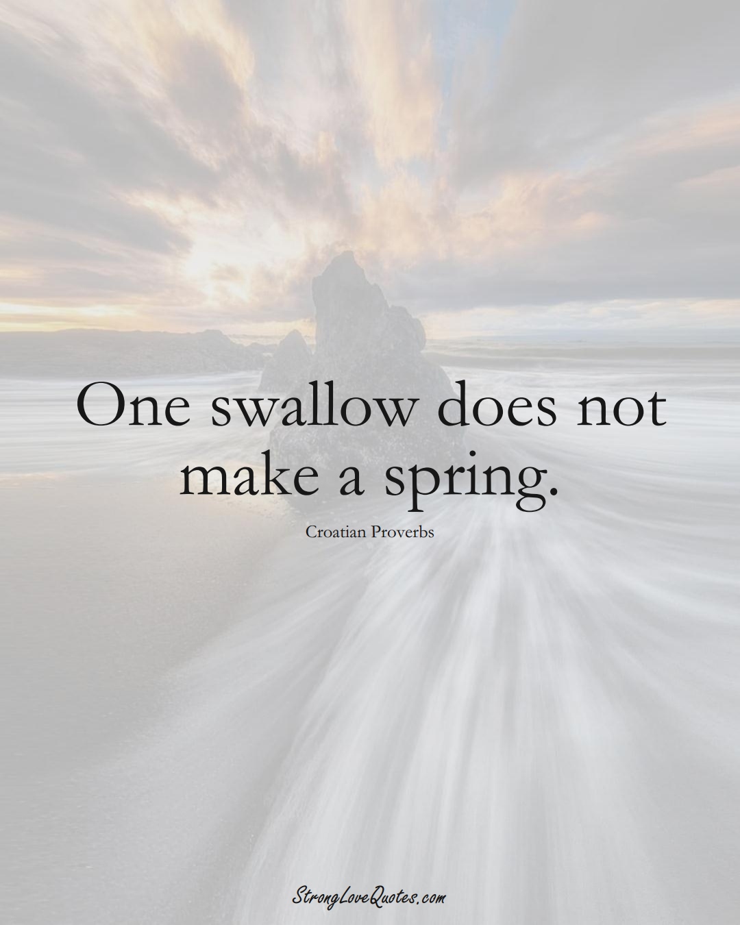 One swallow does not make a spring. (Croatian Sayings);  #EuropeanSayings