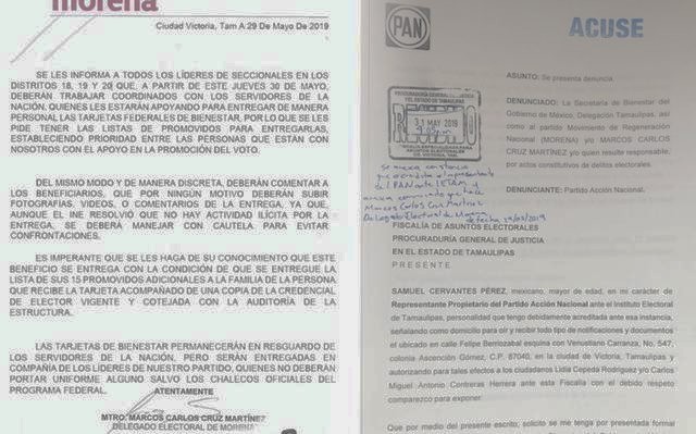 Denuncia PAN a Delegado de Morena por entrega de tarjetas de Bienestar a promovidos electoralmente COPIAS%2BPAN%2BMORENA