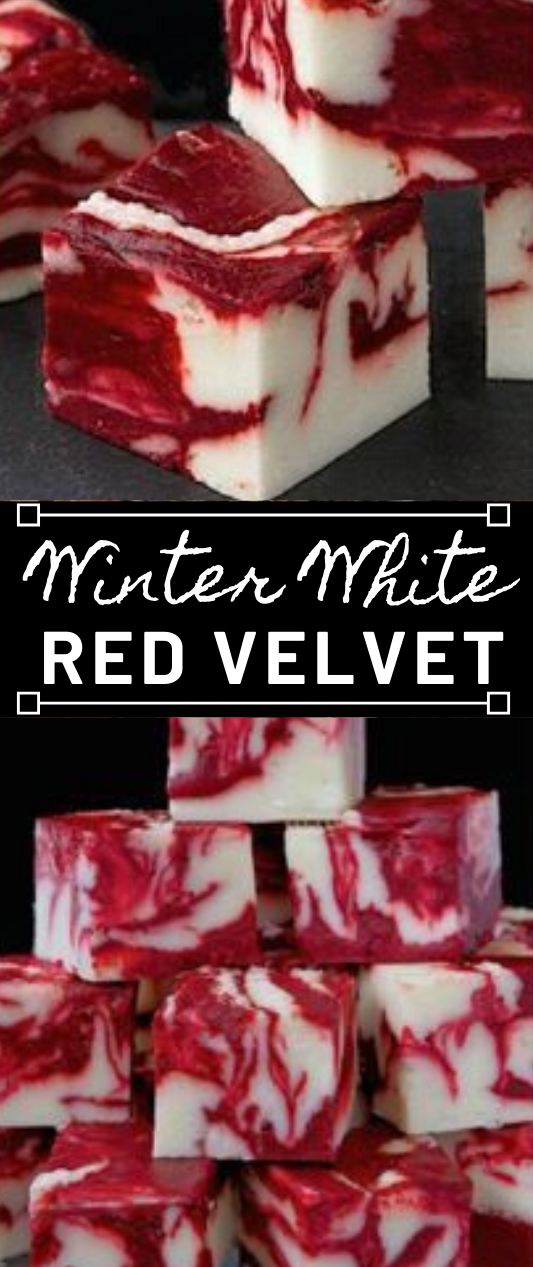 Winter White Red Velvet Fudge #healthydiet #velvet #white #paleo #easy