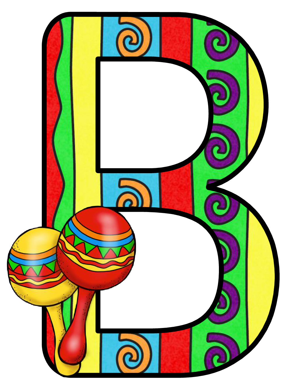 Abecedario con Maracas. Maracas Alphabet. Oh my Alfabetos!