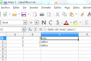 Ejemplos de la funcion condicional SI / IF en LibreOffice