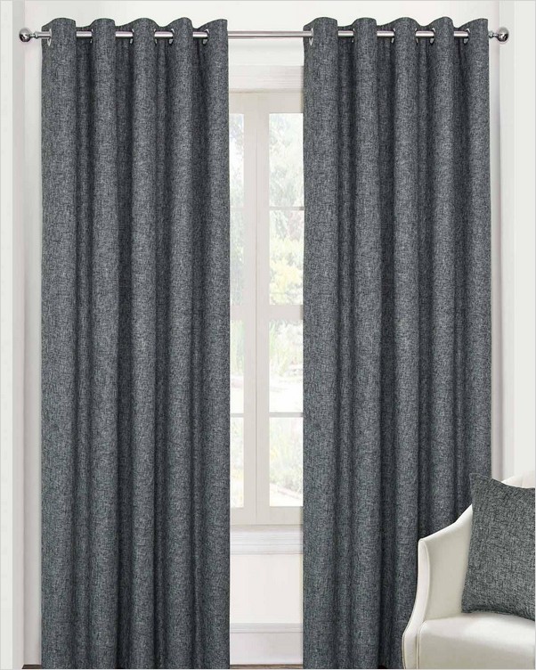Grey Eyelet Blackout Curtains Home Interior Exterior Decor