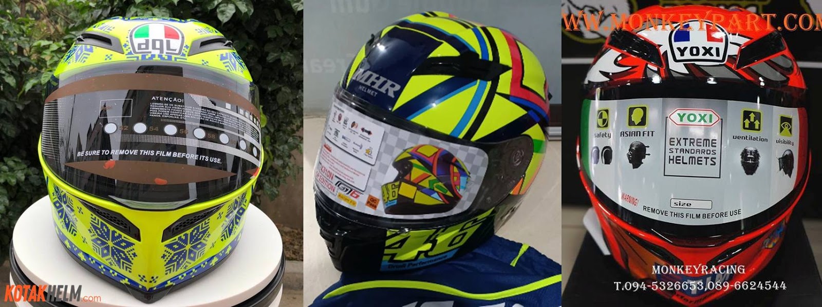 Helm DQL, MHR, YOXI Buatan Mana?