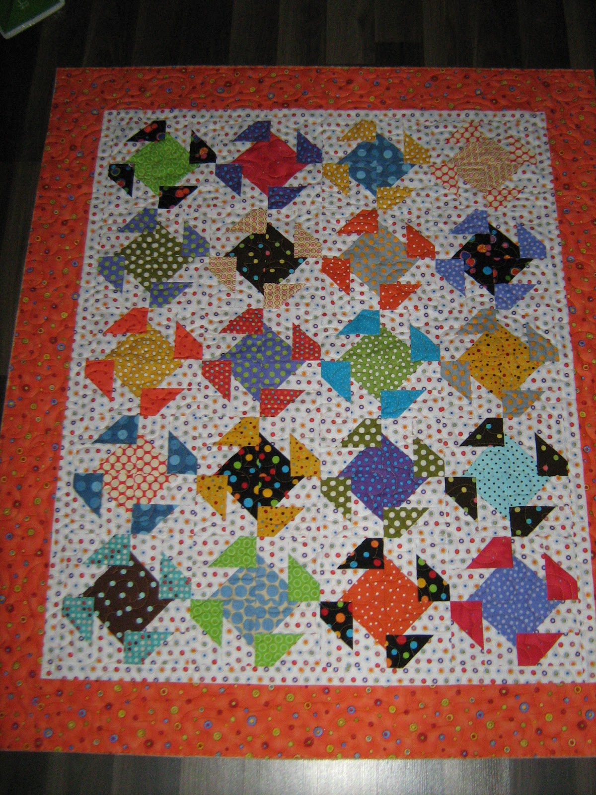 Inch by Inch Quilting Polka Dot Quilt