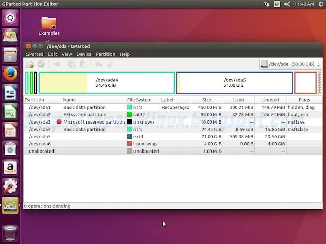 Fechar o GParted e iniciar a instalação do Ubuntu Fechar o GParted e iniciar a instalação do Ubuntu