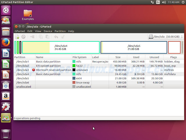 Fechar o GParted e iniciar a instalação do Ubuntu