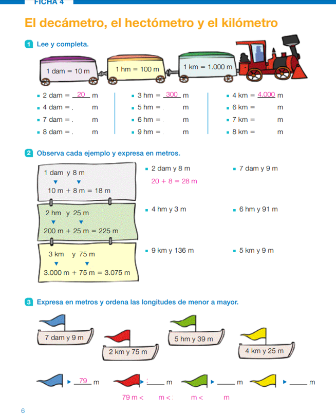 CUADERNILLO DE MATEMÁTICAS - Continuamos con el kilómtetro, hectómetro ...