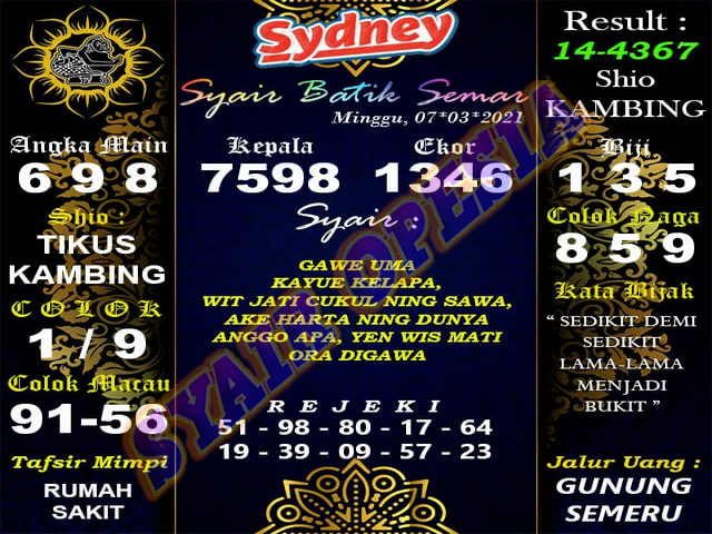 PREDIKSI SIDNEY
