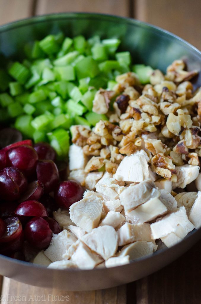 Roasted Chicken Salad with Green Grapes and Walnuts