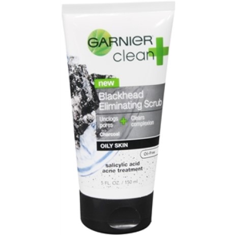 tay te bao chet cho da mun Garnier Clean+ Blackhead Eliminating Scrub